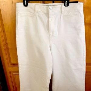 White Ann Taylor denim wide leg pants